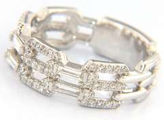 Gabriel & Co Baguette with Cushion Pave Station Band