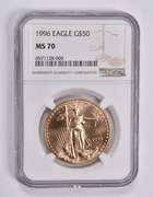 MS70 1996 $50 American Gold Eagle 1 Oz. .999 Fine Gold NGC