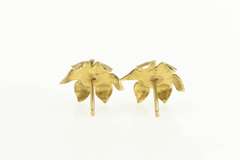14K Yellow Gold Opal 3D Flower Blossom Stud Statement Earrings