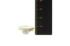 10K Yellow Gold 0.21 Ctw Round Diamond Cluster Engagement Ring