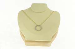 10K Yellow Gold 1.02 Ctw Diamond Round Circle Statement Pendant