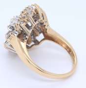 Powerful Yellow Gold Diamond Cluster Ring