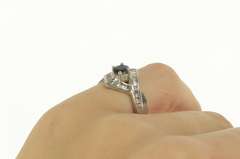 Platinum 0.97 Ctw Natural Sapphire Baguette Engagement Ring