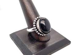 🖤TRICK or TREAT YO' SELF!🖤 Oval Black Onyx Tibetan Silver Beaded Design Ring