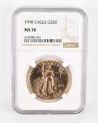 MS70 1998 $50 American Gold Eagle - Graded NGC