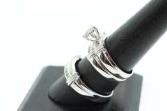14K WHITE GOLD AND DIAMOND TRIO SET