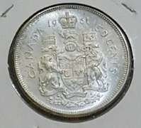 1961 Canada Silver Unc Hf Dol BU