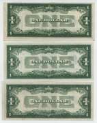 3 Choice CU 1928 Series $1 Silver Certificate notes