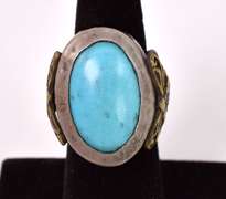 Stunning 12.17CTS Turquoise Ring in Sterling Silver