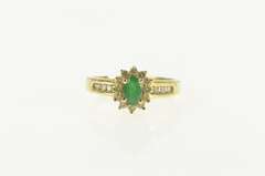 14K Yellow Gold 0.53 Ctw Natural Emerald Diamond Engagement Ring