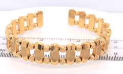 Handsome Yellow Gold Wide Cuff Bangle