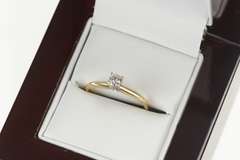 14K Yellow Gold Classic Round Brilliant Diamond Solitaire Ring