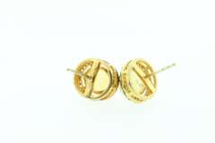 Glamorous Opal Earrings with Gold Plated Silver and Diamond Accents