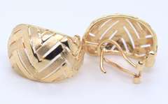 Gorgeous Yellow Gold Half Moon Earrings