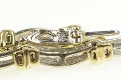 10K Yellow Gold 0.30 Ctw Diamond Two Tone X Link Tennis Bracelet