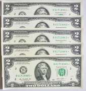 (20) Superb Crisp 2013 $2 Star Replacement Notes N.Y.-Consecutive In Nice Currency Album!
