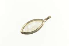 Sterling Silver Moonstone Marquise Cabochon Southwestern Pendant