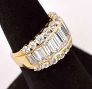 Wonderful CZ Band Ring in 14K Yellow Gold