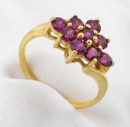 Lively Rhodalite Garnet Cluster Ring