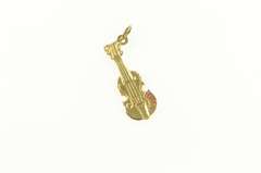 14K Yellow Gold Vienna Austria Violin Enamel Souvenir Charm/Pendant
