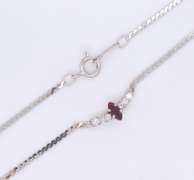 Lovely White Gold Marquise Ruby and Diamond Necklace