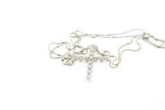 18k white gold necklace with diamond cross