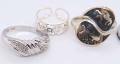 Lot of 4 Vintage 925 Sterling Silver Rings
