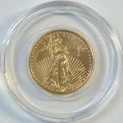 Immaculate 2019 $5 American Gold Eagle coin in capsule