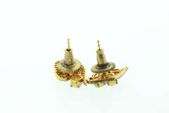 Exotic Diamond Bordered Opal Triplet Earrings with Gold Plated Silver