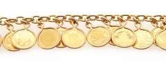 Polished Coin Charm Bracelet in 14kt Yellow Gold