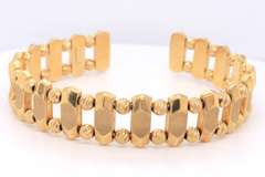 Handsome Yellow Gold Wide Cuff Bangle