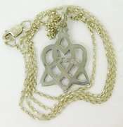 Signed Sterling Silver Celtic Heart Necklace