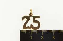 14K Yellow Gold 25 Number Birthday Lucky Twenty Five Charm/Pendant