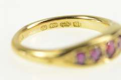 18K Yellow Gold Victorian Handmade Natural Ruby Graduated Ring