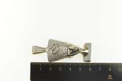 Sterling Silver Ancient Egyptian Queen Nefertiti Pave Pendant