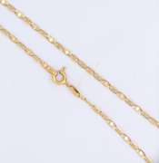 Italian 18KT Yellow Gold Dazelling Flat Nugget Link Chain Necklace