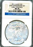 Perfect 2011 25th Anniversary Silver Eagle in NGC MS70. Early Release!