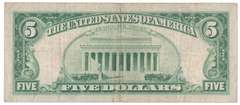 1963 Red Seal $5 Five Dollar United State Bank Note
