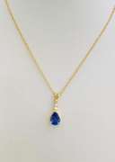 14kt Yellow Gold, Tanzanite, & Diamond Necklace