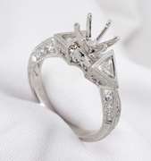 Exquisite Platinum & Diamond Semi-Mount Ring