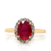 Grand Ruby and Diamond 14kt Ring
