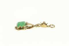 Gold Filled Victorian Ornate Natural Emerald Drop Pendant