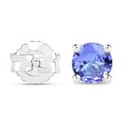 Plated Rhodium 0.46ctw Tanzanite Earrings