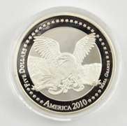2010 US 5 Dollars American Colt M16 1 Oz .999 Silver Round Box & COA