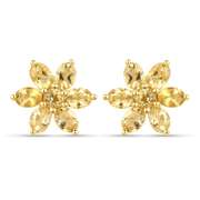 Plated 18KT Yellow Gold 2.12ctw Citrine Earrings