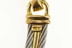 18K Yellow Gold Designer Diamond Two Tone Twist Bar Collar Necklace