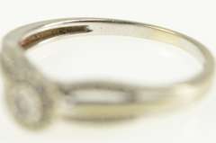 10K White Gold Round Diamond Halo Engagement Promise Ring