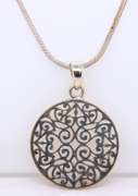 Vintage Italian Sterling Silver Pendant on Snake Chain Necklace