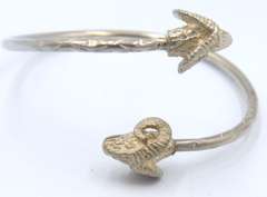 Vintage Sterling Silver Ram's Head Bangle