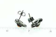 Gorgeous Dark Silver Opal Earrings with Diamond Accents